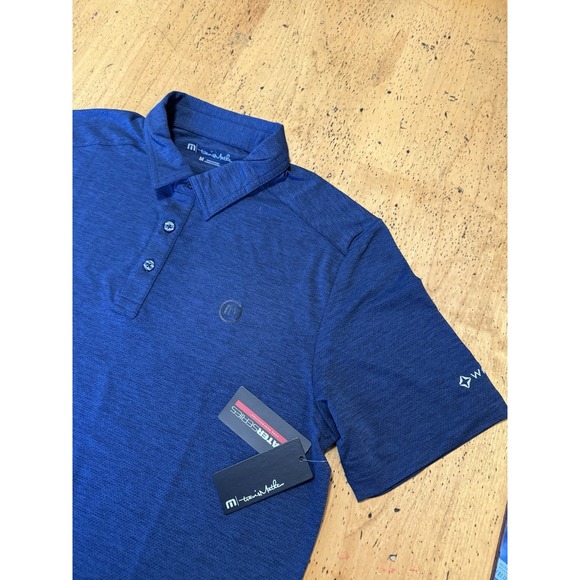 TravisMathew "The Heater" polo shirt - Medium New W/ Tags Navy Blue - Picture 2 of 10